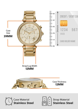 Michael Kors Analog Gold Dial Women's Watch - MK5354I 