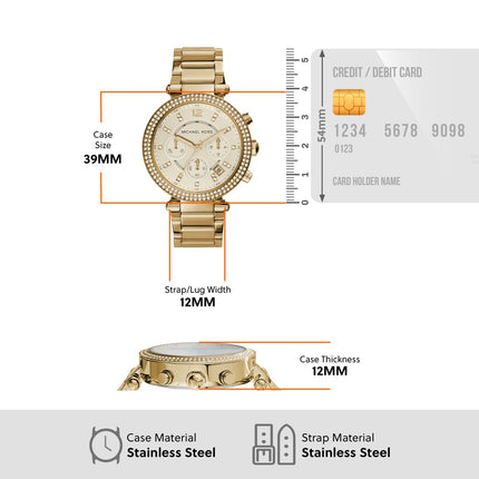 Michael Kors Analog Gold Dial Women's Watch - MK5354I 