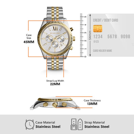 Michael Kors Analog White Dial Men's Stainless Steel Watch - MK8344 