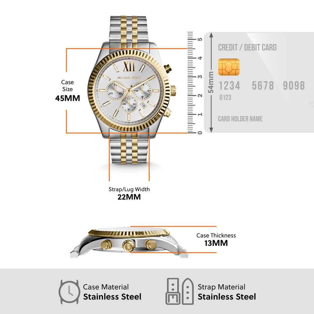 Michael Kors Analog White Dial Men's Stainless Steel Watch - MK8344 