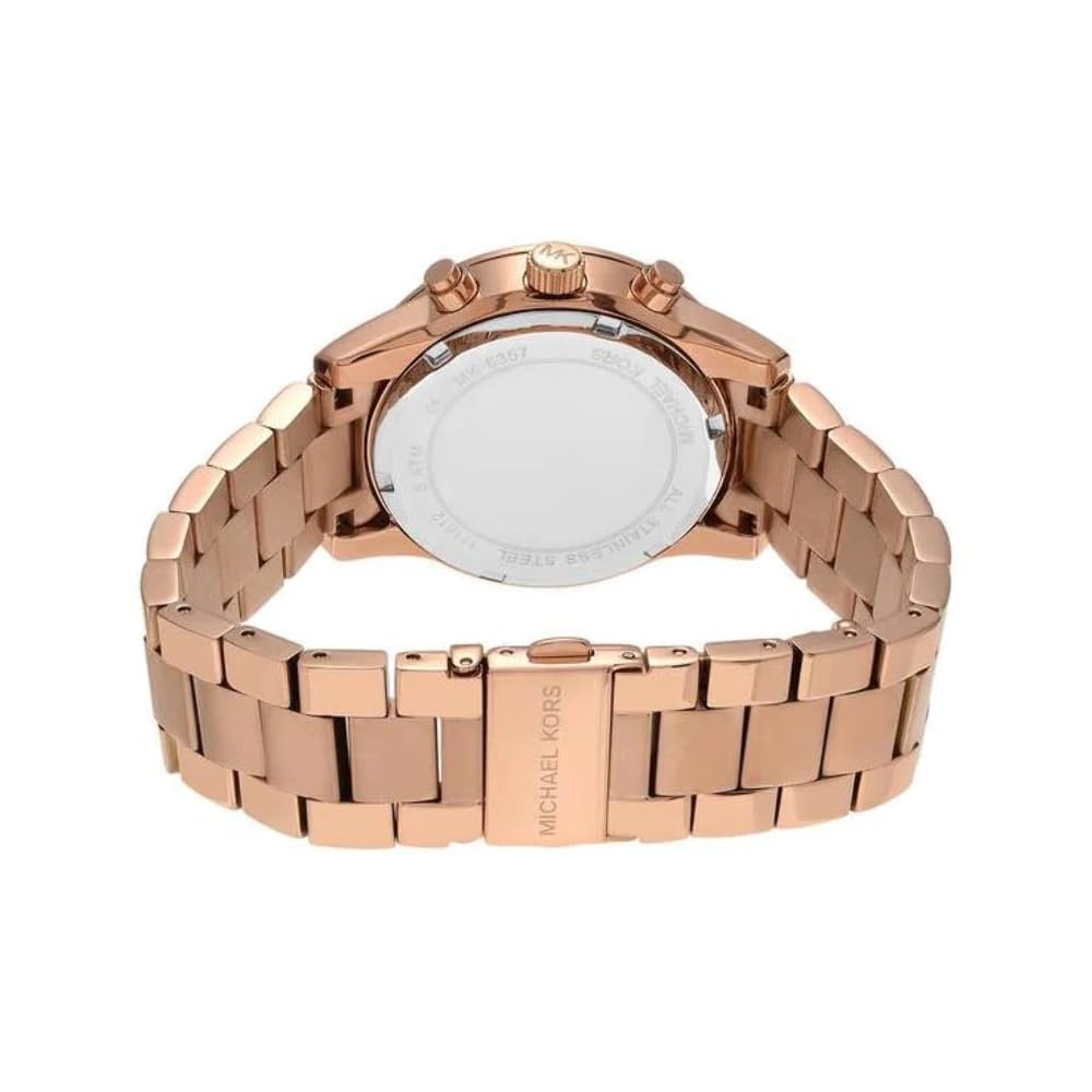 Michael Kors Stainless Steel Analog Gold Dial Women Watch-Mk6357, Rose Gold Band 