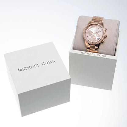 Michael Kors Stainless Steel Analog Gold Dial Women Watch-Mk6357, Rose Gold Band 