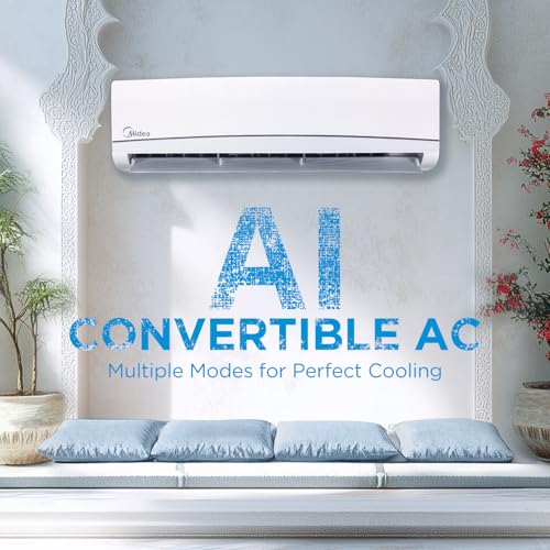 Midea 1.5 Ton 3 Star, AI Smart Wi-Fi Inverter Split AC (100% Copper, Convertible 4-in-1 Cooling at 52℃, HD PM2.5 Filter, SANTIS NEO DLX (Wi-Fi), MAI18SD3R35W0,White) 