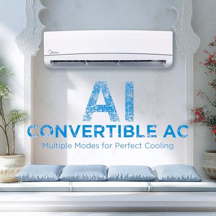 Midea 1 Ton 3 Star Smart Wi-Fi AI Gear Inverter Split AC (Copper, Convertible 4-in-1 Cooling,HD Filter with Auto Cleanser, SANTIS NEO DLX (Wi-Fi),MAI12SD3R35W0,White) 