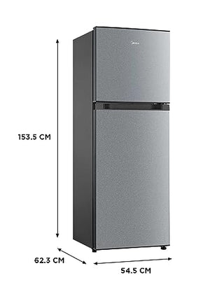 Midea 233 L 2 Star Frost Free Convertible, Real Inverter Double Door Refrigerator (MDRT359FGI50, Crystal Silver) 