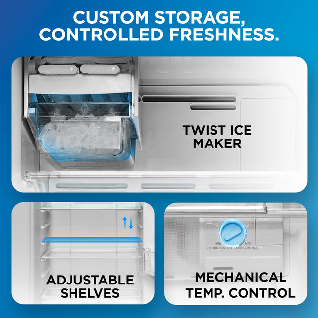 Midea 253 L,2 Star Frost Free Double Door Refrigerator with real Inverter Compressor, Deo Fresh TechnologyEnergy Efficient,Stabilizer Free Operation, Adjustable Shelves (MDRT350FGI50, Crystal Silver) 