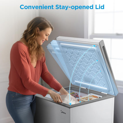 Midea MERC07C4BAWW 7.0 Cubic Feet Chest Freezer Cu.ft-Convertible, White 