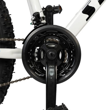 Mioox Fat Tyre Mountain Bike With 21 Speed Gears,26 * 4T Inch Wheels,Disk Brakes Cycle For Adults/Unisex (With Original Shimano Gears), Front, 18 Inches, White 