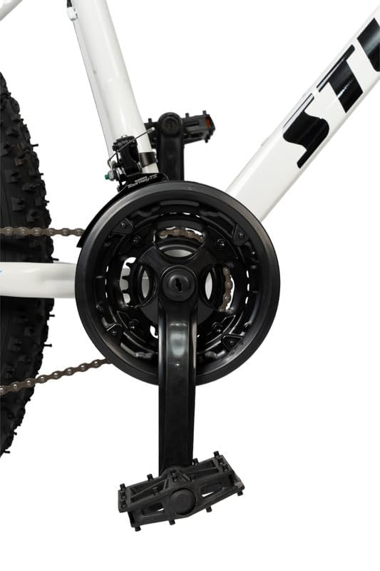 Mioox Fat Tyre Mountain Bike With 21 Speed Gears,26 * 4T Inch Wheels,Disk Brakes Cycle For Adults/Unisex (With Original Shimano Gears), Front, 18 Inches, White 