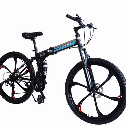 Mioox Foldable Fat Mountain Dual Bike With 26X2 Inch Tyres Folding Bike For Adults With 21 Gears (Frame - 26 Inch) (Black) 