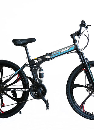 Mioox Foldable Fat Mountain Dual Bike With 26X2 Inch Tyres Folding Bike For Adults With 21 Gears (Frame - 26 Inch) (Black) 