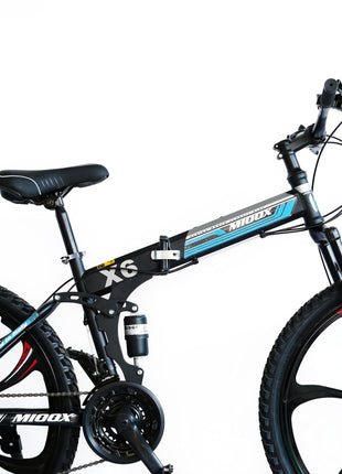 Mioox Foldable Fat Mountain Dual Bike With 26X2 Inch Tyres Folding Bike For Adults With 21 Gears (Frame - 26 Inch) (Black) 