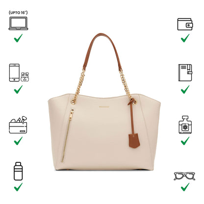 Miraggio Womens Dakota Tote Bag (Ivory) 