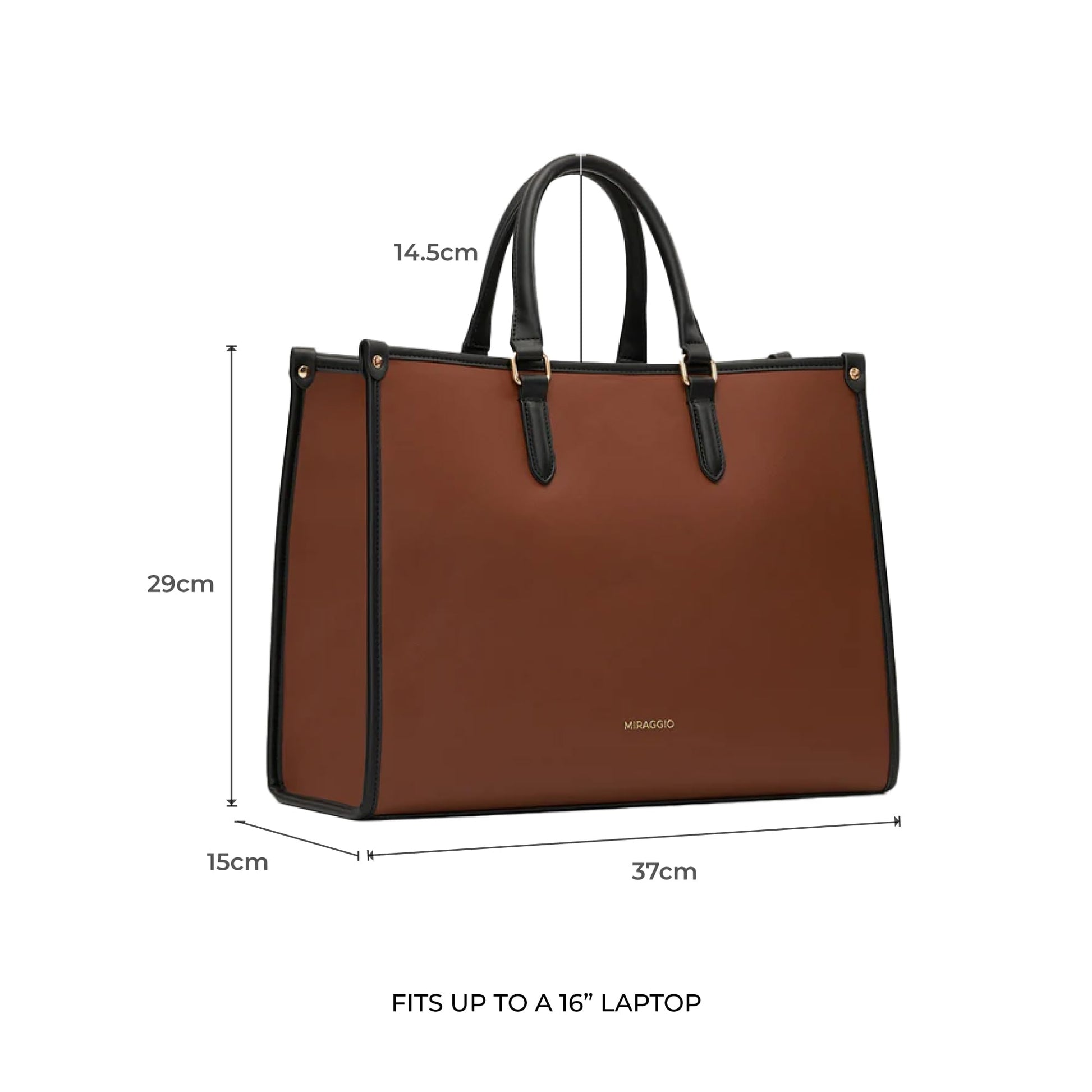 Miraggio Womens Denice Large Sized Tote Bag With Adjustable & Detachable Sling Strap And Top Handles, Brown 