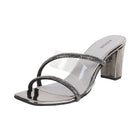 Mochi Women Gun-Metal Glittery Block Heel Party Fashion Sandals UK/5 EU/38 (35-328) 