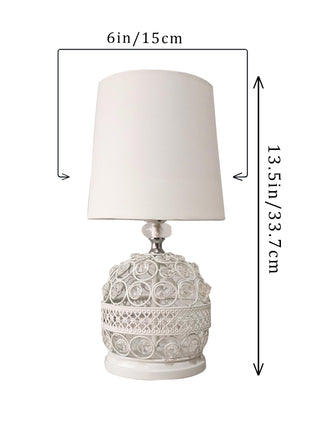Modern Small Crystal Table Lamp,Contemporary Bedroom Bedside Nightstand Lamp,Morden Minimalist, Desk Globe Lamp for Living Room Girls Kids Room, White Fabric Shade (White) 