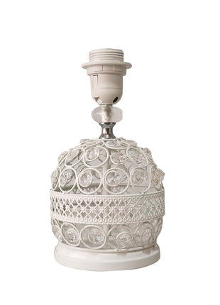 Modern Small Crystal Table Lamp,Contemporary Bedroom Bedside Nightstand Lamp,Morden Minimalist, Desk Globe Lamp for Living Room Girls Kids Room, White Fabric Shade (White) 