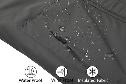 Moerdeng Womens Waterproof Ski Jacket Warm Winter Snow Coat Hooded Raincoat 