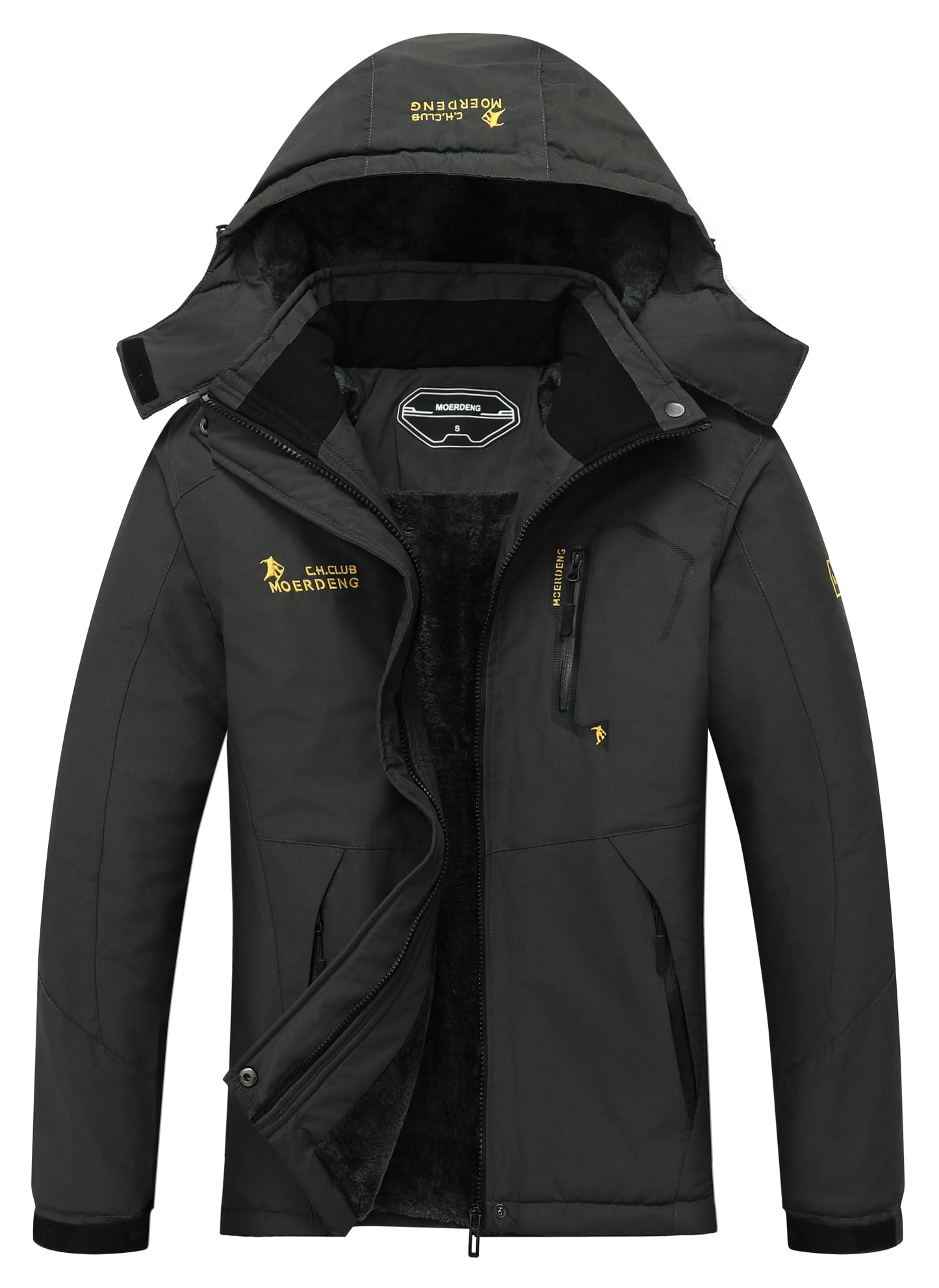 Moerdeng Womens Waterproof Ski Jacket Warm Winter Snow Coat Hooded Raincoat 