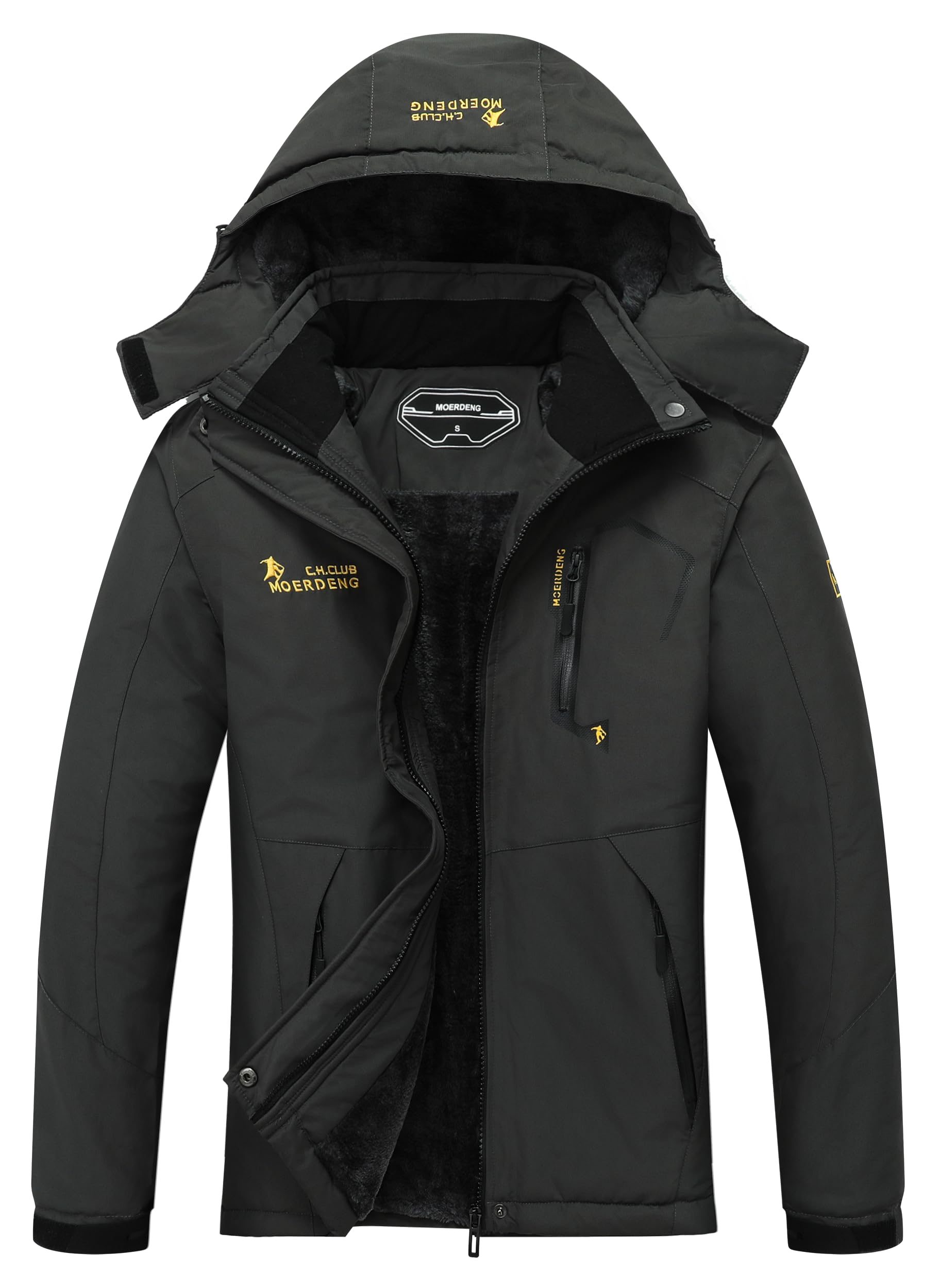 Moerdeng Womens Waterproof Ski Jacket Warm Winter Snow Coat Hooded Raincoat 