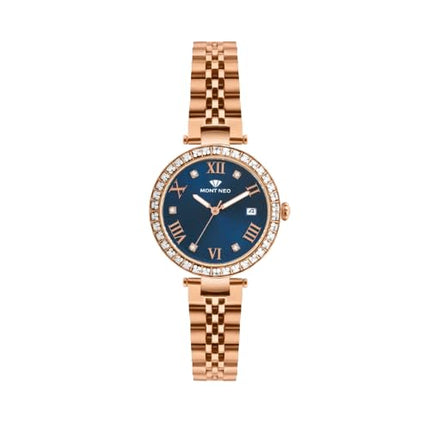 Mont Neo Women Quartz Blue Dial Analog Metal Watch 4505E-M3305 
