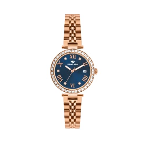 Mont Neo Women Quartz Blue Dial Analog Metal Watch 4505E-M3305 