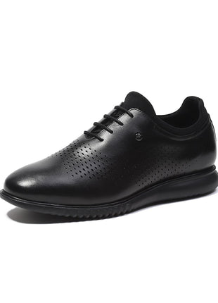 Monte Carlo Mens Black Solid Lace Up Genuine Leather Casual Shoes (201803FW-2-6) 