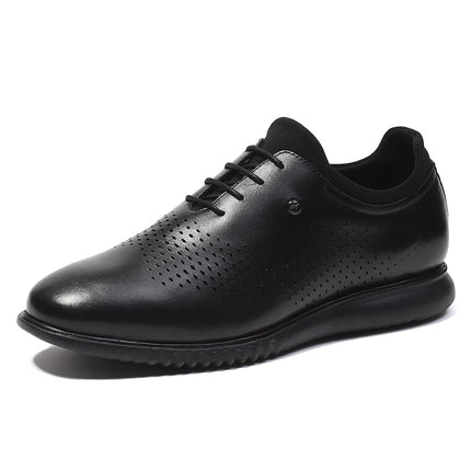 Monte Carlo Mens Black Solid Lace Up Genuine Leather Casual Shoes (201803FW-2-6) 