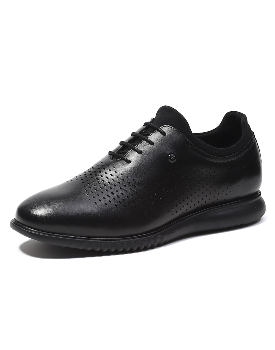 Monte Carlo Mens Black Solid Lace Up Genuine Leather Casual Shoes (201803FW-2-6) 