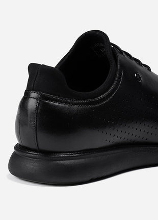 Monte Carlo Mens Black Solid Lace Up Genuine Leather Casual Shoes (201803FW-2-6) 