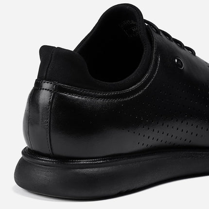 Monte Carlo Mens Black Solid Lace Up Genuine Leather Casual Shoes (201803FW-2-6) 