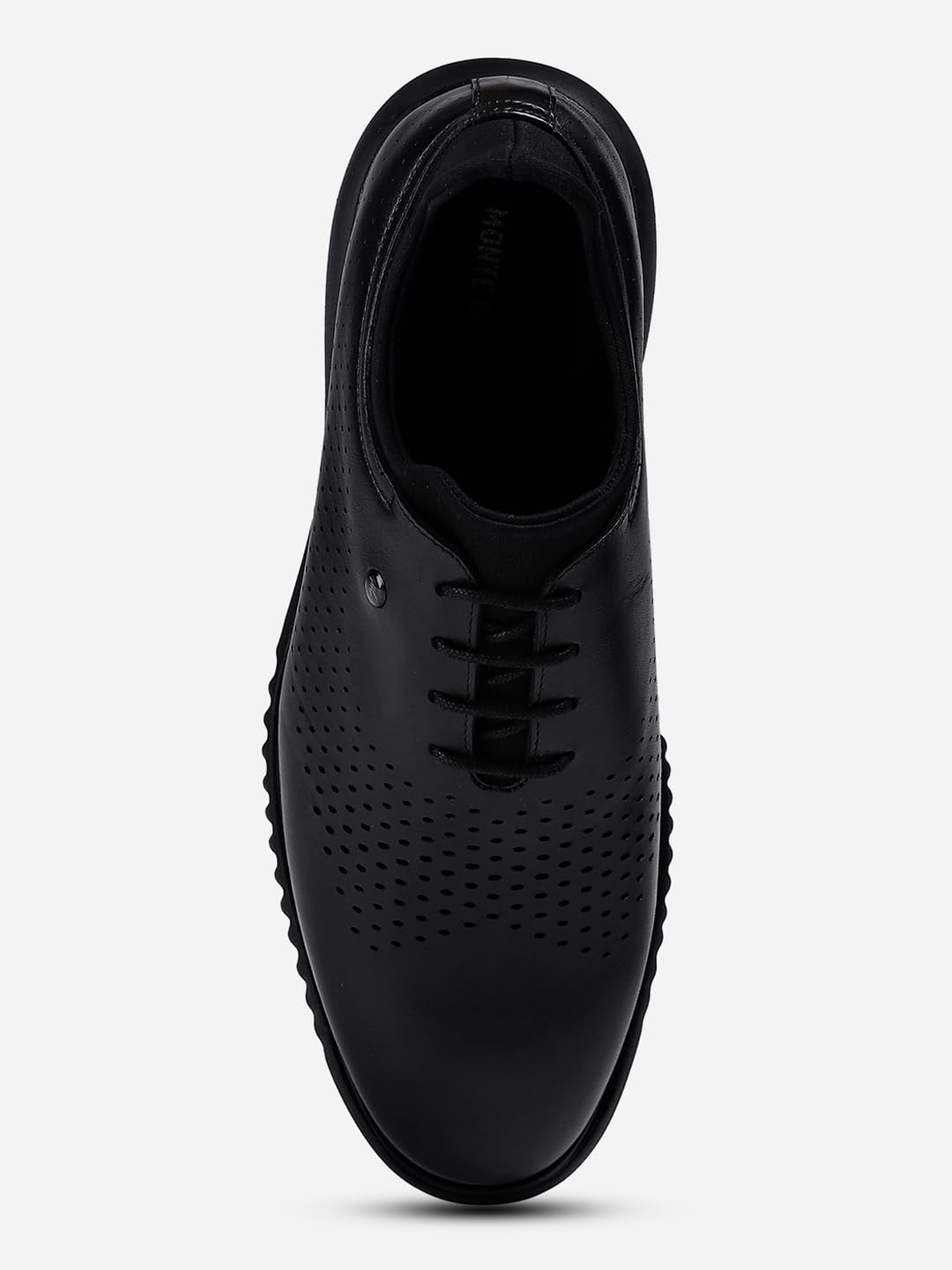 Monte Carlo Mens Black Solid Lace Up Genuine Leather Casual Shoes (201803FW-2-6) 