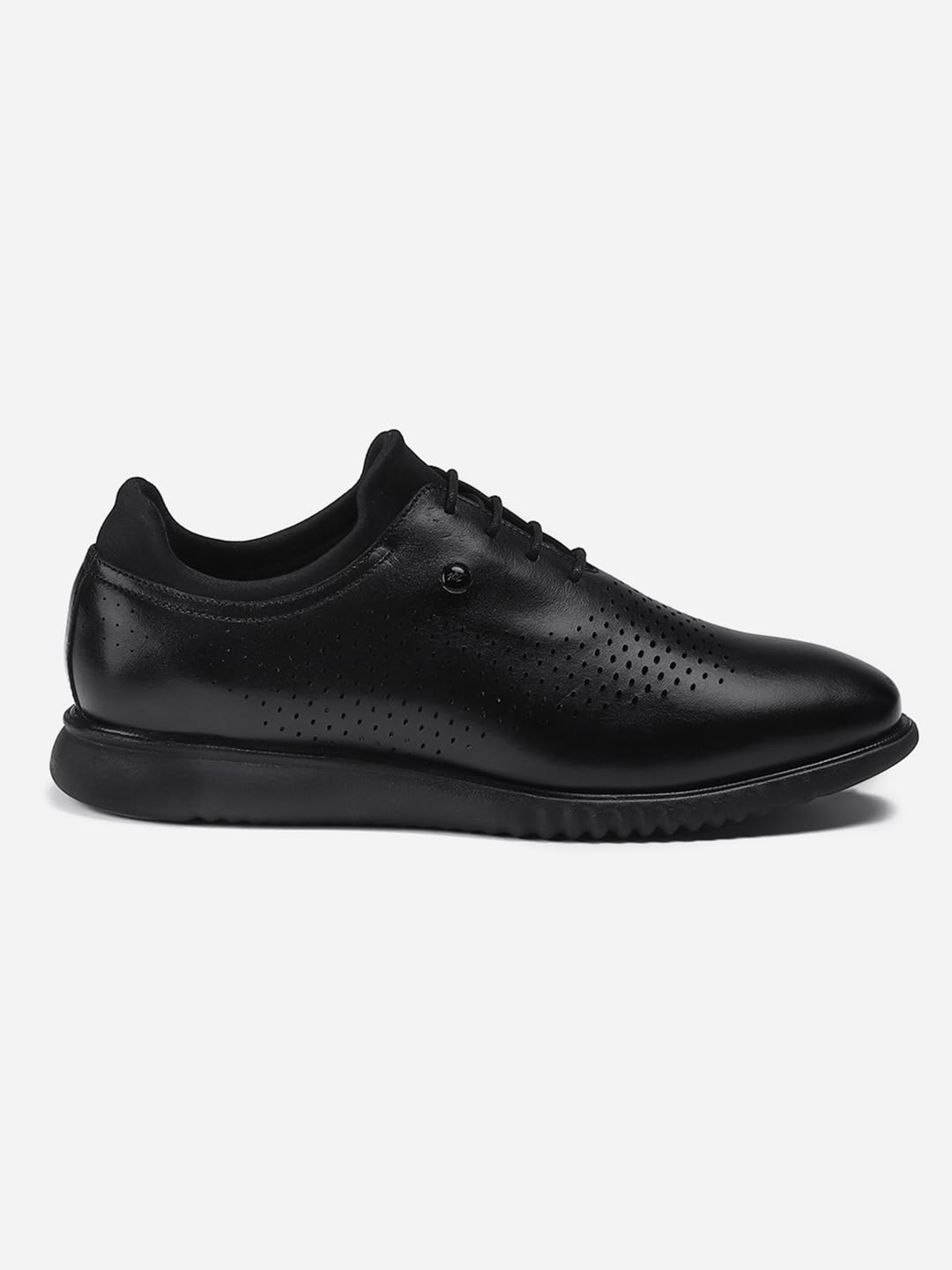Monte Carlo Mens Black Solid Lace Up Genuine Leather Casual Shoes (201803FW-2-6) 