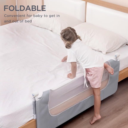 Moppets Bed Rails for Baby Safety/Bed Side Protactor Guard from Falling with Instant Set up, 14 Level Hight Adjustment & Easy to Fold - (1.8 Meter/ 6FT) (1) 