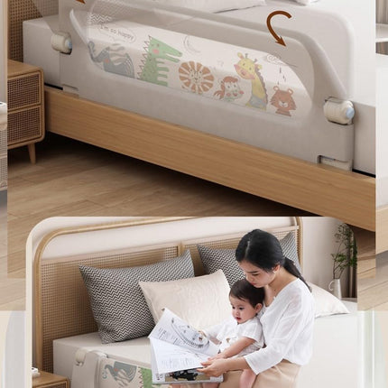 Moppets Bed Rails for Baby Safety/Bed Side Protactor Guard from Falling with Instant Set up, 14 Level Hight Adjustment & Easy to Fold - (1.8 Meter/ 6FT) (1) 
