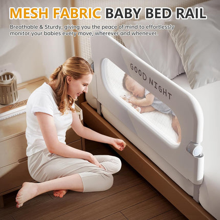 Moppets Bed Rails for Baby Safety/Bed Side Protactor Guard from Falling with Instant Set up, 14 Level Hight Adjustment & Easy to Fold - (1.8 Meter/ 6FT) (1) 