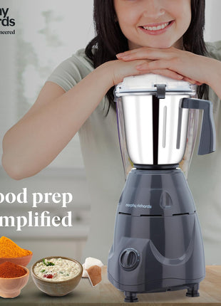 Morphy Richards Icon Superb 750 Watts Mixer Grinder| 4 Stainless Steel Mixer Jars Including Juicer Jar| 3-Speed Control With Pulse Effect Mixie| 1-Yr Warranty By Brand| Dark Grey 