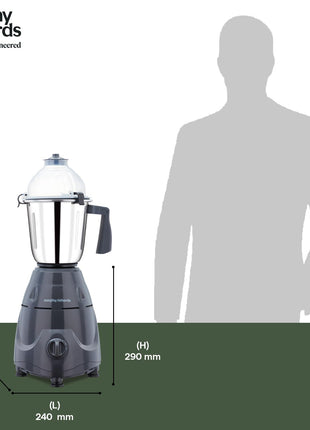 Morphy Richards Icon Superb 750 Watts Mixer Grinder| 4 Stainless Steel Mixer Jars Including Juicer Jar| 3-Speed Control With Pulse Effect Mixie| 1-Yr Warranty By Brand| Dark Grey 