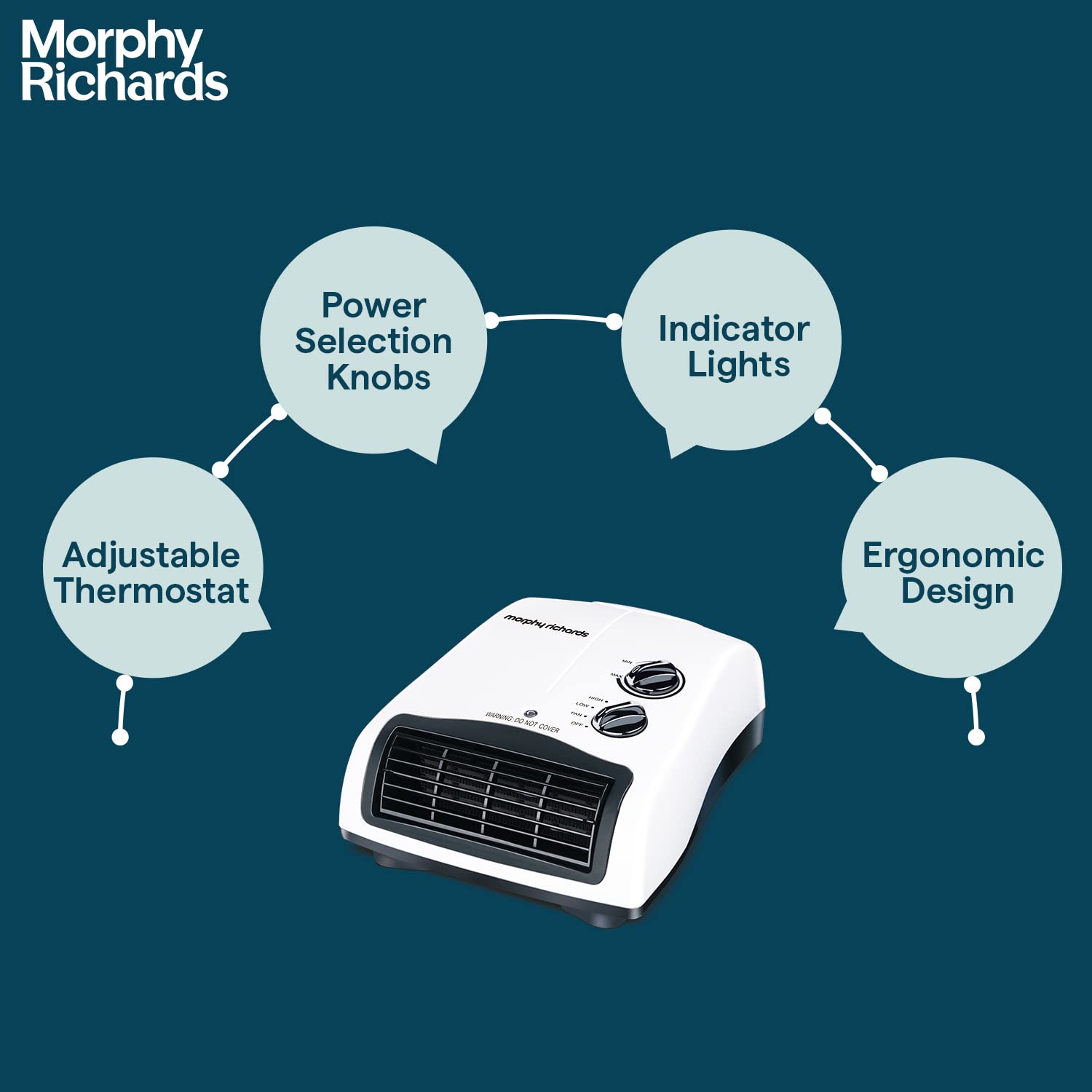 Morphy Richards Orbit 2000 Watts PTC Room Heater (White) 