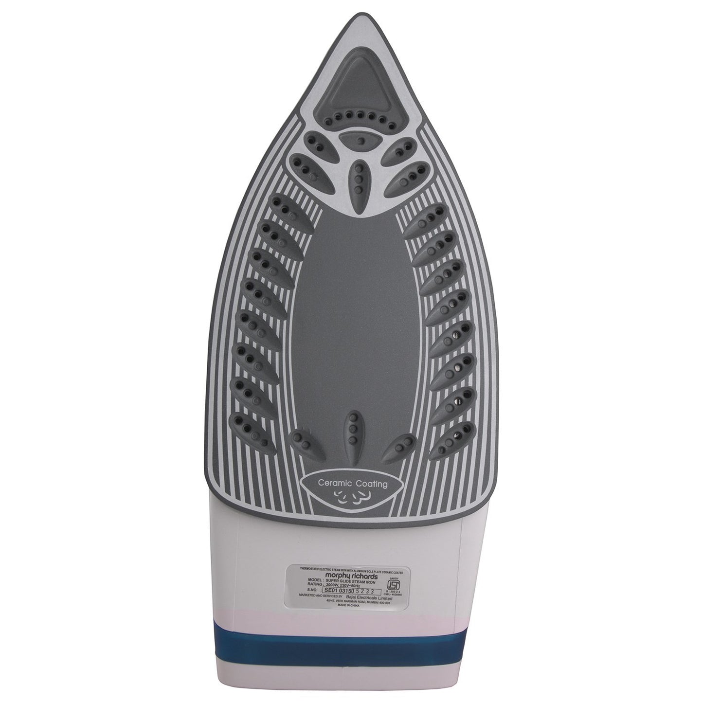 Morphy Richards Super Glide 2000 Watts Steam Iron With Steam Burst, Vertical And Horizontal Ironing, Ceramic Coated Soleplate, Blue 
