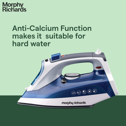 Morphy Richards Super Glide 2000 Watts Steam Iron With Steam Burst, Vertical And Horizontal Ironing, Ceramic Coated Soleplate, Blue 