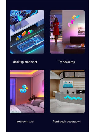 NADS Technologies Triangular Wall Light Panels, Smart RGBIC Lights for Gaming & Home Decor, 16 Million Colors, App Control, Music Sync (Pack of 6) 