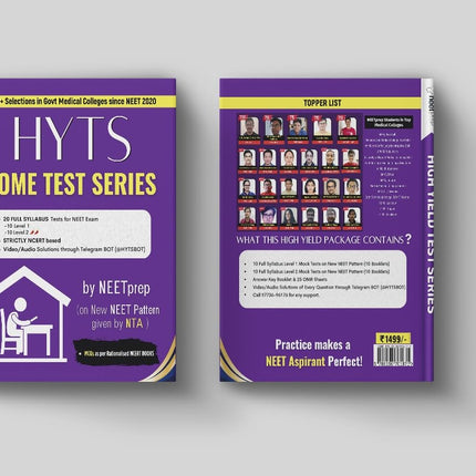 NEETprep High Yield NEET Home Test Series with OMR Sheets | NEET Offline Test Series | 20 Full Syllabus NCERT Based Mock Test Papers with Answer Key Booklet & Audio/Text Solutions 