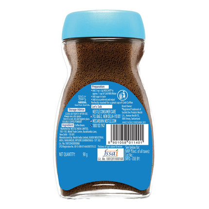 NESCAFE Ice Roast | Instant Coffee Powder for Cold Coffee Lovers | Easily Dissolves in Cold Milk | 90g Jar 
