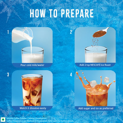 NESCAFE Ice Roast | Instant Coffee Powder for Cold Coffee Lovers | Easily Dissolves in Cold Milk | 90g Jar 