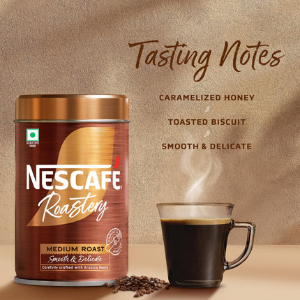 NESCAFE Roastery | Premium Imported Coffee | Medium Roast | Crafted by Master Roasters |Elevate your Coffee Experience | Rich & Intense Taste | 95g Tin (New Launch) Canister 