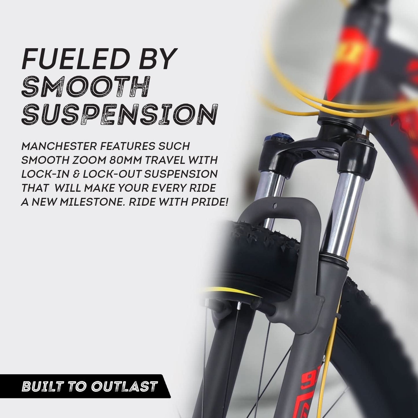 NINETY ONE Limited Edition Manchester 27.5T 21 Speed Shimano ACERA Gears Alloy Bike with Dual Disc Brake Hybrid Bike (Black and Red, 12+ Years, 27.5 x 2.2, 18.5 Inches Frame) for Men 