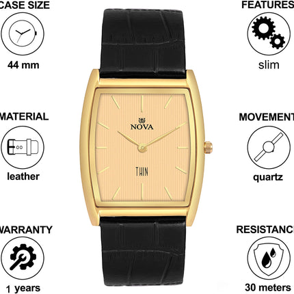 NOVA Slim Watch Men and Women Golden Slim Series Analog Watch - for Men & Women 