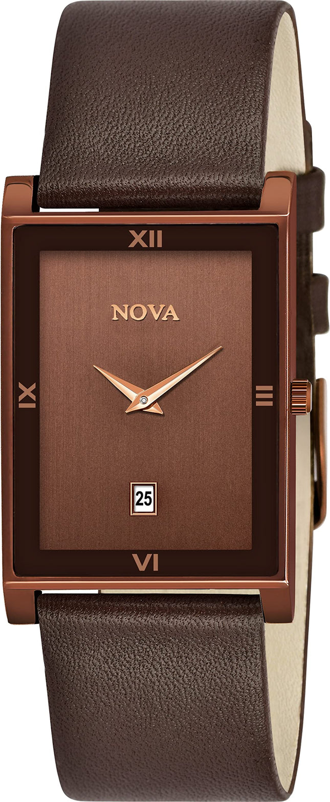 NOVA Slim Watch Mens & Women Brownish Slim Date Series Wrist Watch Analog Watch - for Men & Women 