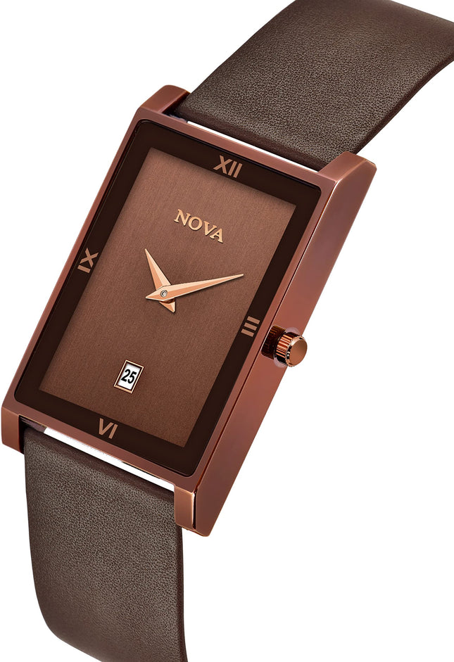 NOVA Slim Watch Mens & Women Brownish Slim Date Series Wrist Watch Analog Watch - for Men & Women 